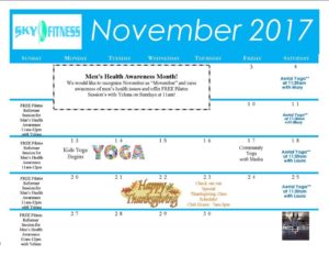 November Calendar 2017 - Sky Fitness Chicago