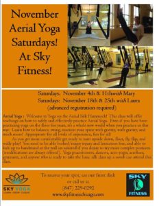 Aerial Yoga Saturdays November 2017 - Sky Fitness Chicago