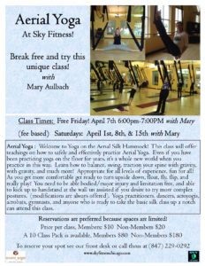 Aerial Yoga April 2017 - Sky Fitness Chicago
