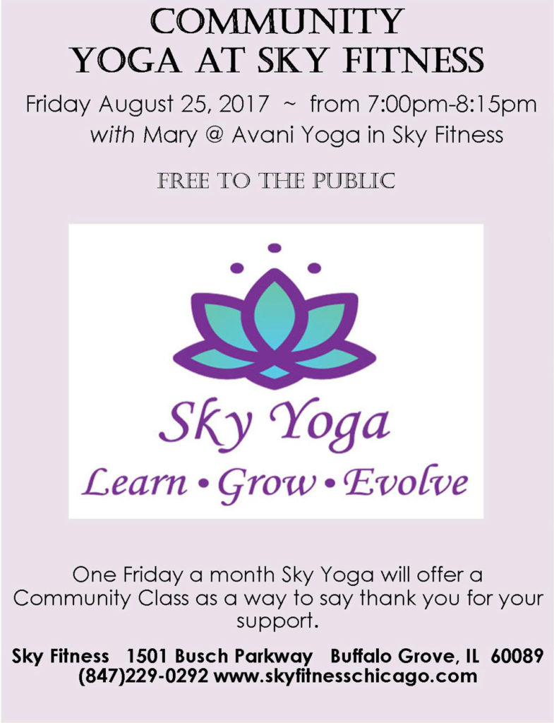 August 2017 Community Yoga - Sky Fitness Chicago