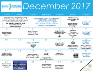 December Calendar 2017 - Sky Fitness Chicago