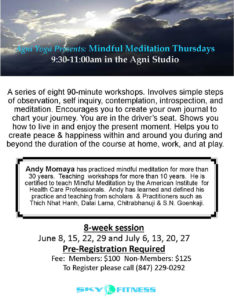 Mindful Meditation Workshop Series - Sky Fitness Chicago - June 2017