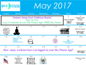 May 2017 Calendar - Sky Fitness Chicago