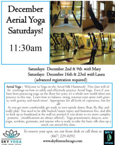 Aerial Yoga Saturdays December 2017 - Sky Fitness Chicago