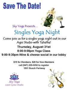 Singles Yoga Night August 2017 - Sky Fitness Chicago
