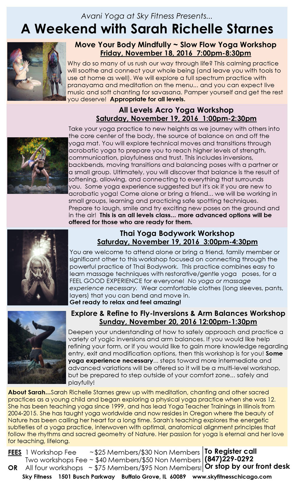 Sky Fitness Chicago - Blog - Events and Updates - A Weekend with Sarah Richelle Starnes - Workshop Details