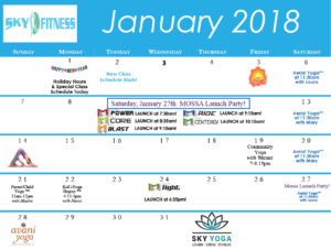 January Calendar 2018 - Sky Fitness Chicago