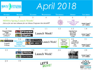 April-2018 Calendar - Sky Fitness Chicago