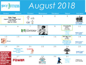 August Calendar 2018 - Sky-Fitness-Chicago