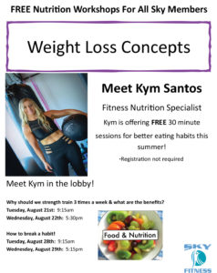 Kym Santos Free Weight Loss Concepts September - Sky Fitness Chicago