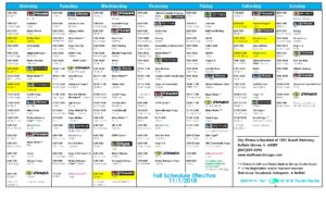 Fall Schedule Revised Nov 2018 - Sky Fitness Chicago